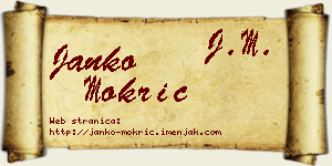 Janko Mokrić vizit kartica